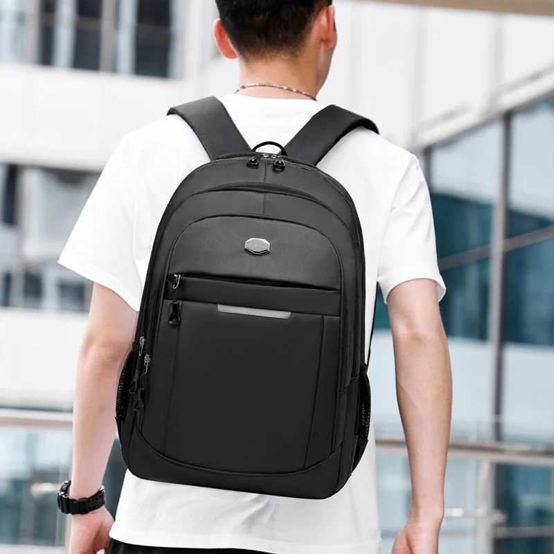 Large-capacity backpack | Adjustable shoulder strap multi-layer design polyester lining laptop backpack Y250811