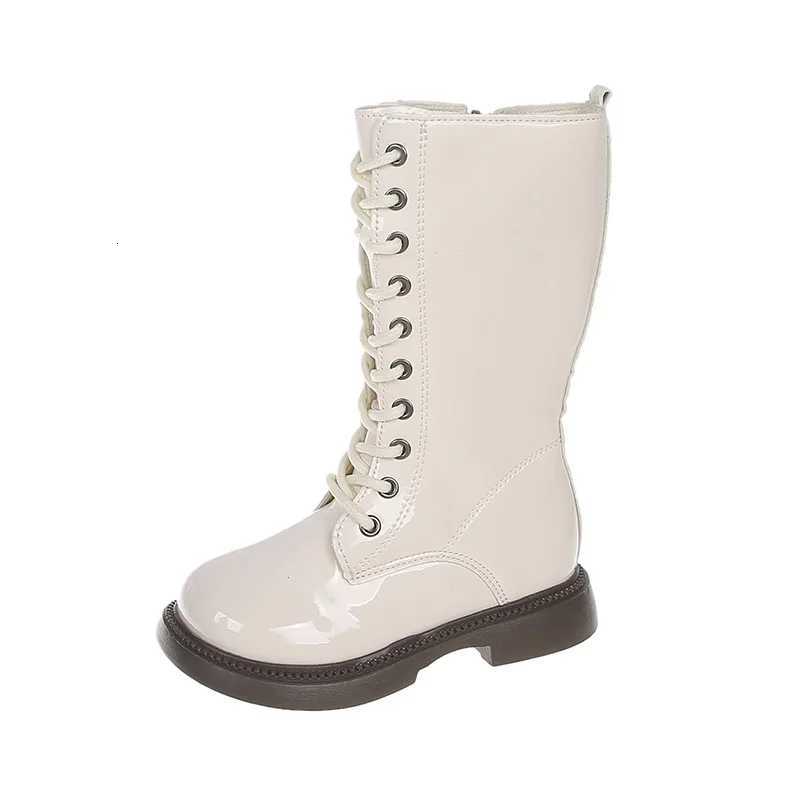 Girls Fashion Long Leather Boots Children High Boots Soft Soled Kids Princess Thick Warm Plush Fur Winter Shoes for Girls XJ250812