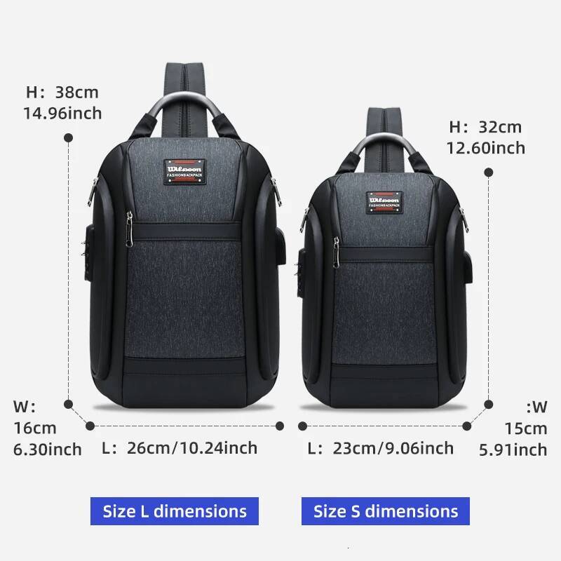 Men's Adjustable Chest Bags Anti-theft Waterproof Business Backpack USB Charging Travel Women Casual Niche Shoulder Bag high-quality