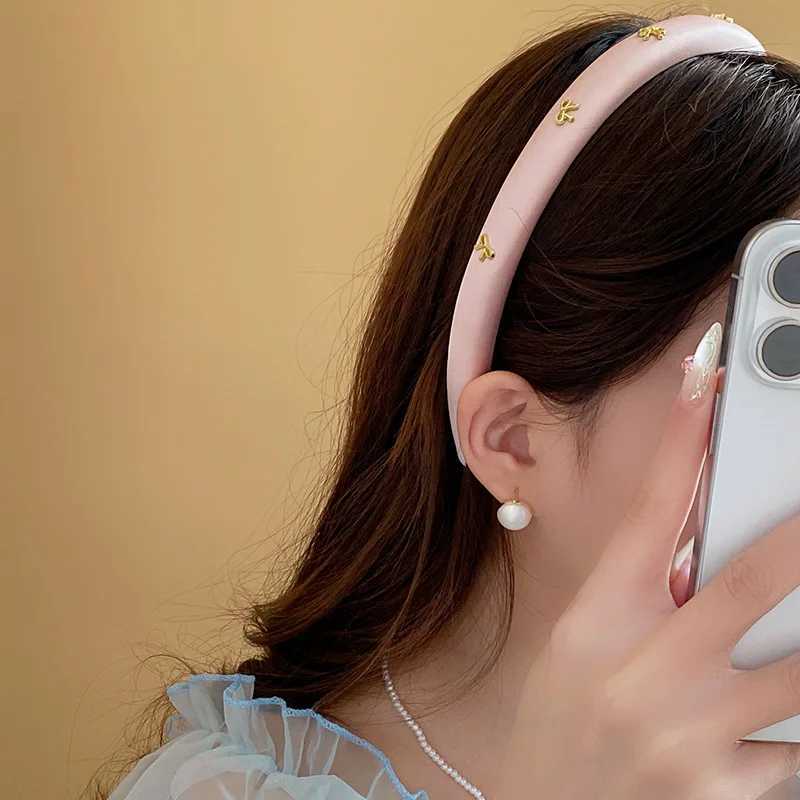 Black Color Bow Soft Sponge Wide Bands for Women Face Wash Minimalist Hair Hoops High Skl Top Elastic Accessories X250812