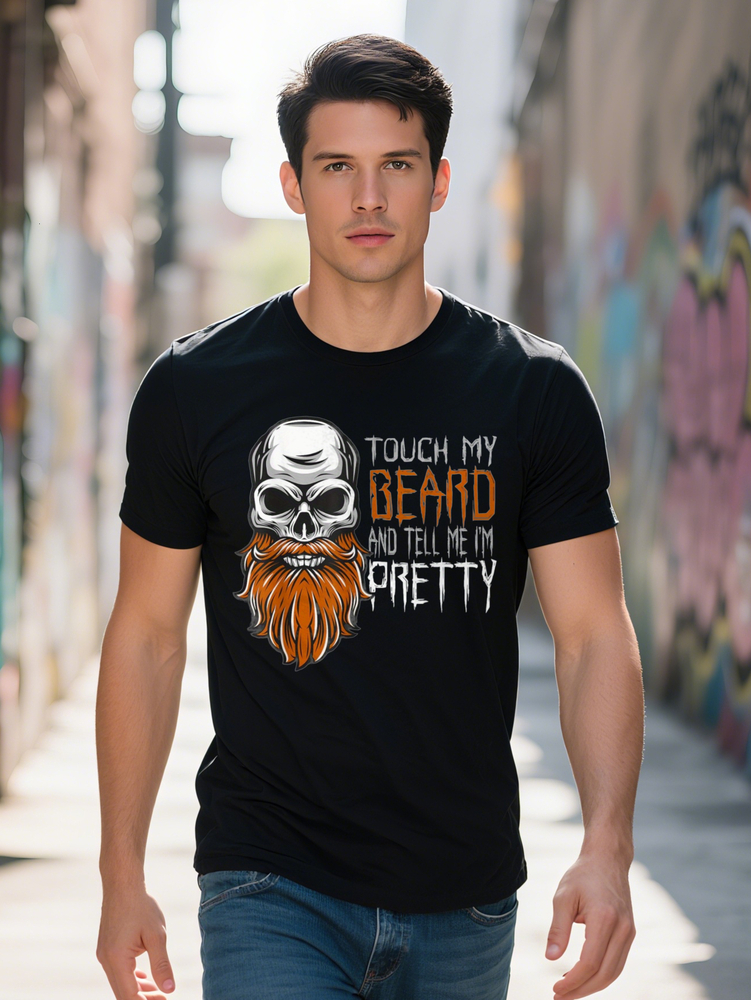 Touch My Beard And Tell Me I'm Funny Halloween T Shirt PLUS SIZE L XL