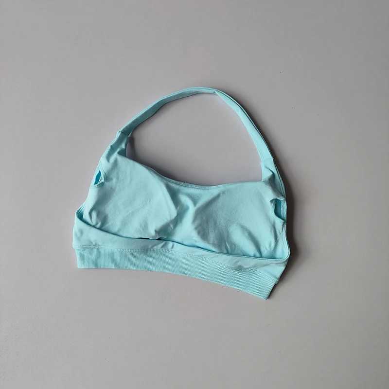 Sports Bra Women Shockproof Seamless Halter Top High Support Push-up Open Back Gym Wear Fitness Workout Underwear Z250812