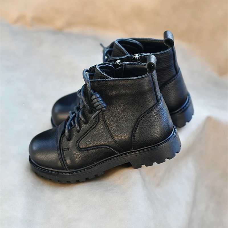 New Cowhide Boys Ankle Boots Genuine Leather Spring Winter Kids Shoes Baby Girls Snow Boots Non-slip Childrens Shoes XJ250812