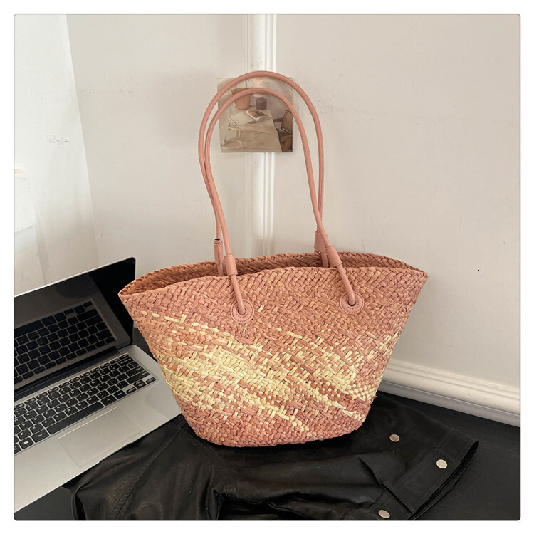 Free Shipping 2025 New Women's Designer Gradient Texture Woven Handbag Beach Vacation Shoulder Bag High-quality Armpit Bag Wallet