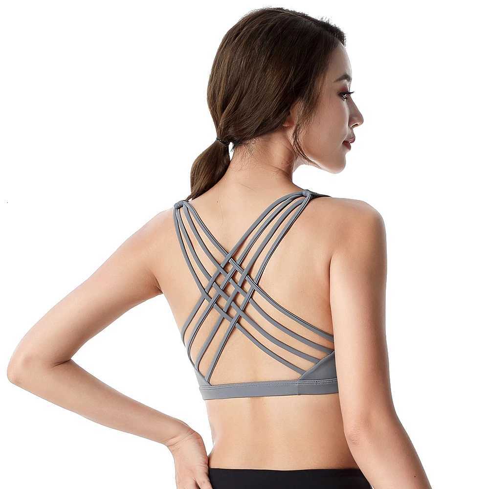 Fitness Sports Bra for Women Push Up Wireless Padded Crisscross Strappy Running Gym Training Workout Underwear Crop Tops Z250812