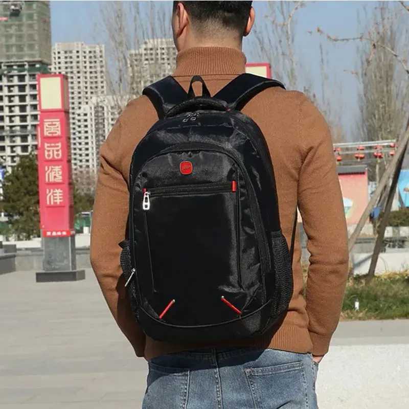 Large-capacity Student School Bag Casual Solid Color Backpack Material Oxford Men New Backpack Multi-functional Simple Bag W250812