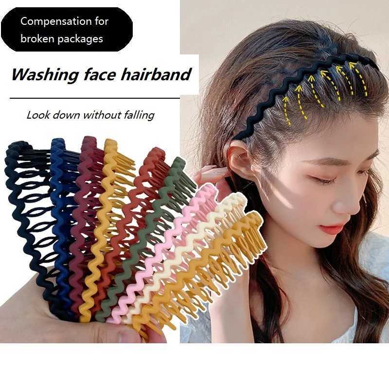 Solid Color Wave Band for Girl Wen Summer Face Wash Sports Hair Band Bands Non-Slip Hair Bands for Wen Accessories X250812