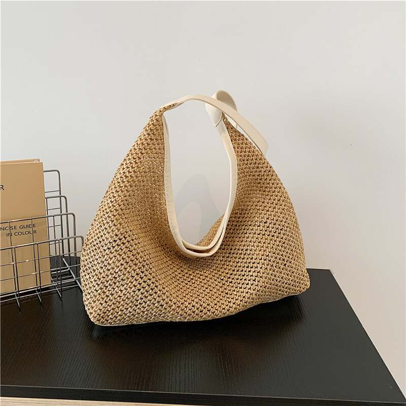 Woven Large Capacity Stylish 2024 New Fashion Personality Trendy Straw Tote Underarm Single Shoulder Women's Bag