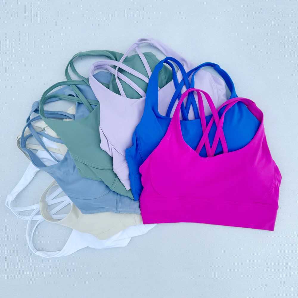 Women Clothes Gym Top Breathable Sports Bra Cross-Backed Bra Outdoor Jogging Push Up Fitness Training Sportswear Underwear Z250812