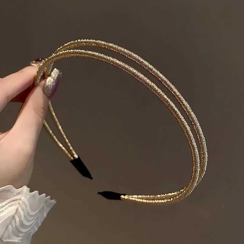 Simple New Two Layers Hairbands Metal Gold Color Band for Women Street Bands Wear X250812