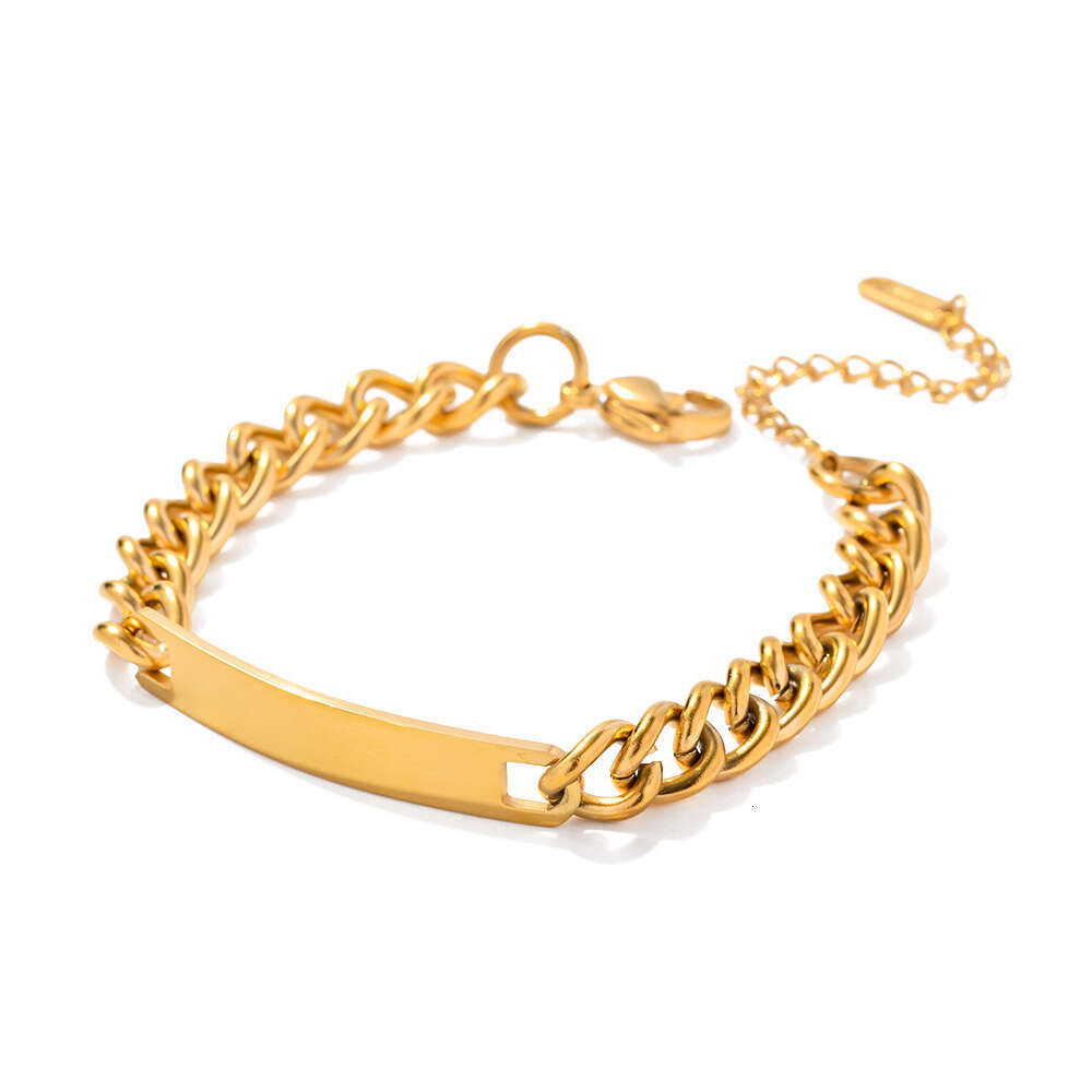 Vintage Cuban Designer Chain Jewelry Blogger Same Stainless Steel Gold-Plated Women's Men's Hip-Hop Style Designer Bracelet Jewelry