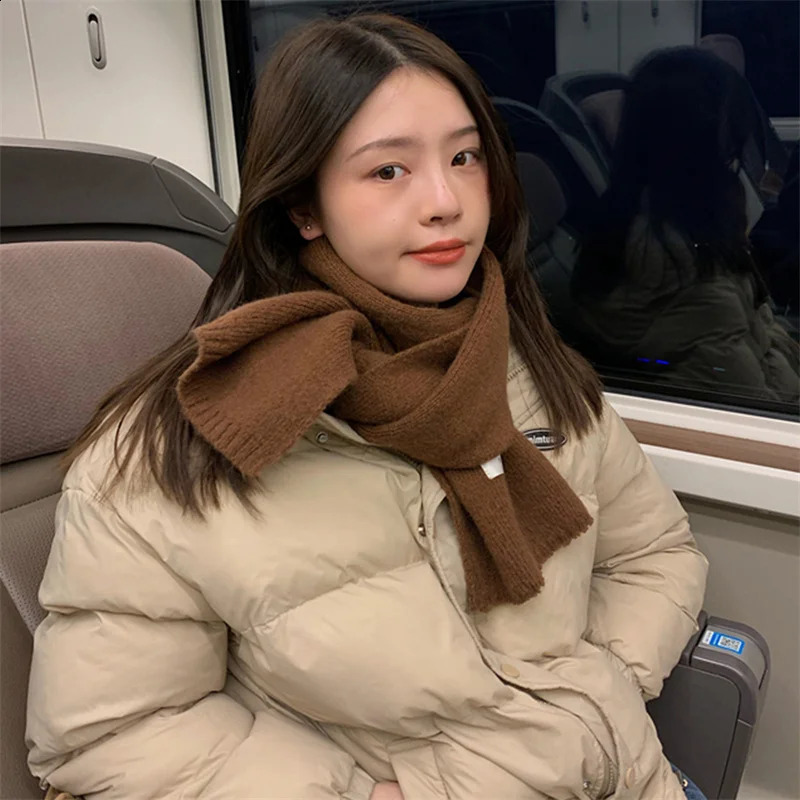 2025 Knitted Red Scarf Women Winter Simple Classic Solid Color Wraps Men Couple Scarf Soft Warm Thermal Wool Muffler 250812