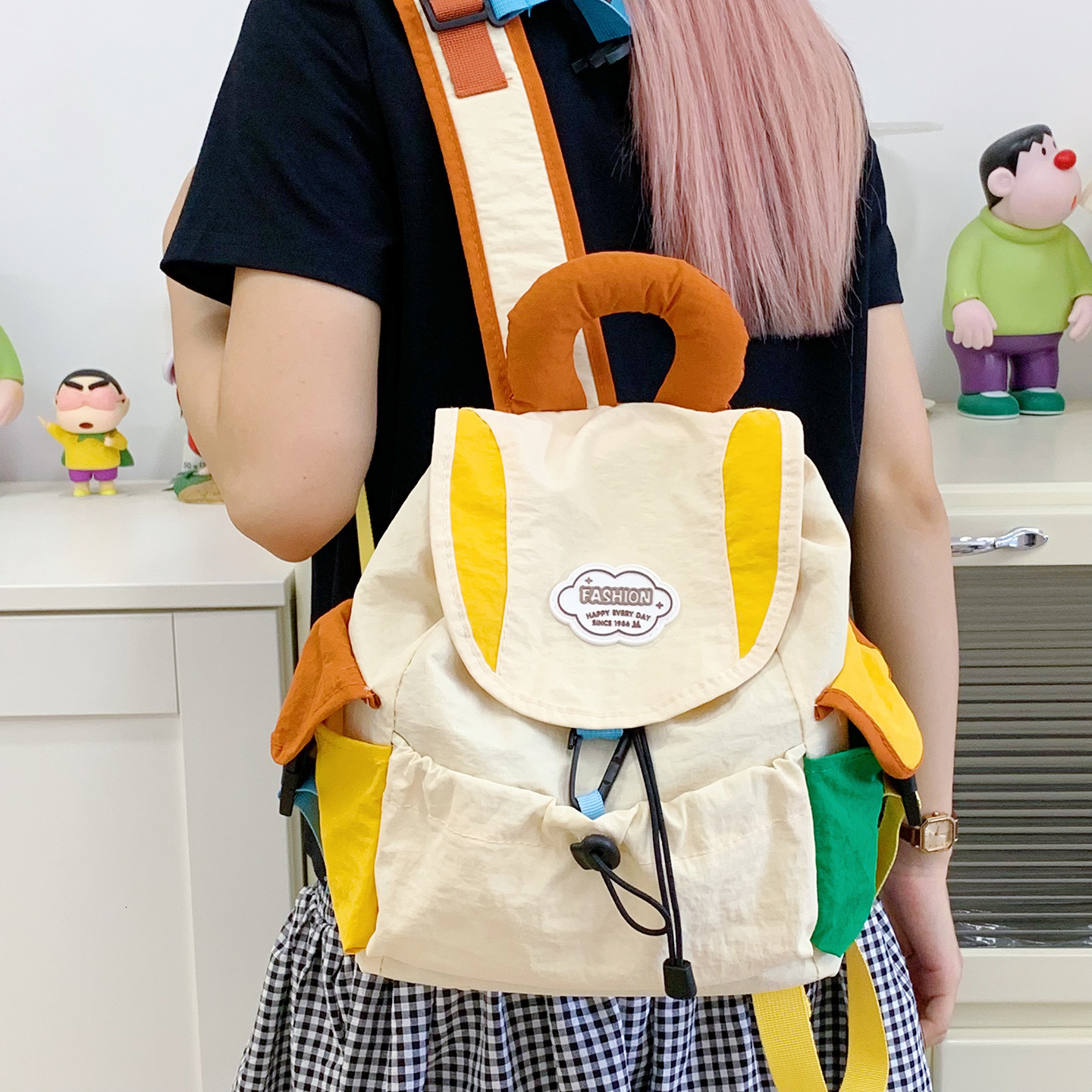 2025 Designer's New Cartoon Cute Backpack High Value Large Capacity Student Backpack Leisure Multi functional Single Shoulder Commuter Bag