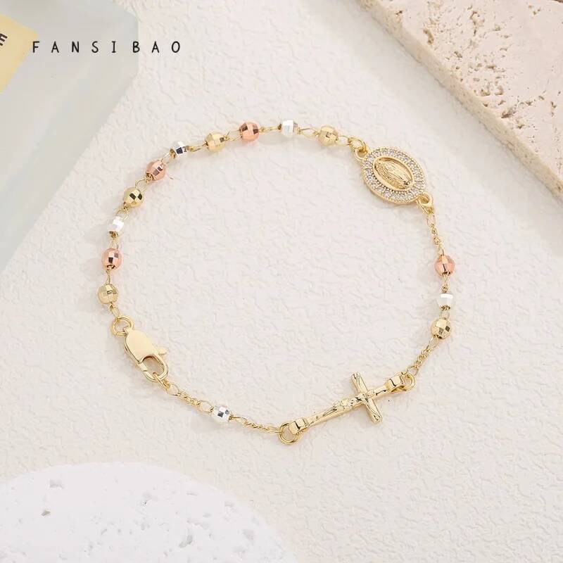 FanSibao Virgin Mary Rosary Bead for Women Style Bracelet Fashion Accessories Original Design Bangle Jewelry
