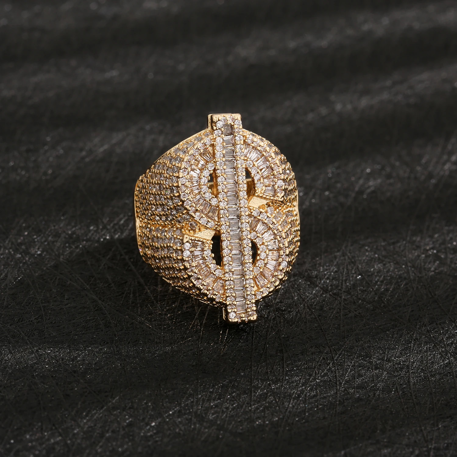 Dollar ring 8/9/10 to attract wealth prosperity work decorative jewelry hip-hop men and women rings 250812