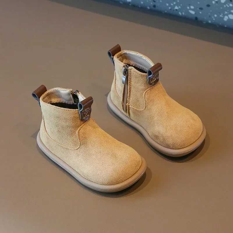 Autumn Winter Baby Boys Girls Boots Oxford Suede Children Casual Shoes Outdoor Anti-slip Infant Shoes Plush Kids Ankle Boots XJ250812