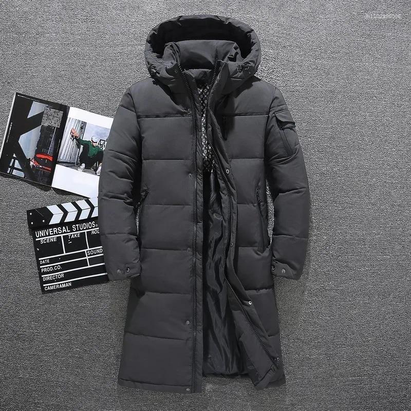 Men's Down Winter Jacket Thick Thermal Waterproof Coat High-quality Long 80% White Duck Hooded Male Parka 5XL