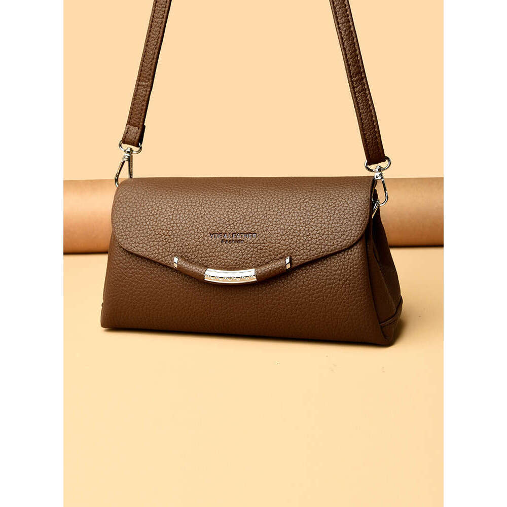 2025 Summer New Fashion Versatile Soft Leather Single Shoulder Crossbody Large Capacity Middle-aged Mom Bag