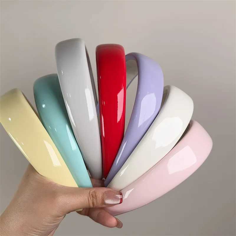 Summer Dopamine Candy Color Glossy Patent Leather Sponge Wide Bands for Women Girls Sweet Hair Hoop Fem Retro Dress X250812