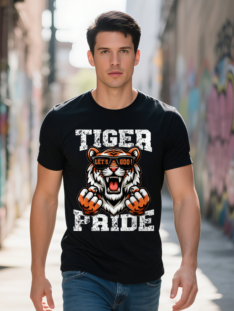 Retro Vintage Pride School Sports Team Tiger Mascot T-Shirt PLUS SIZE L XL