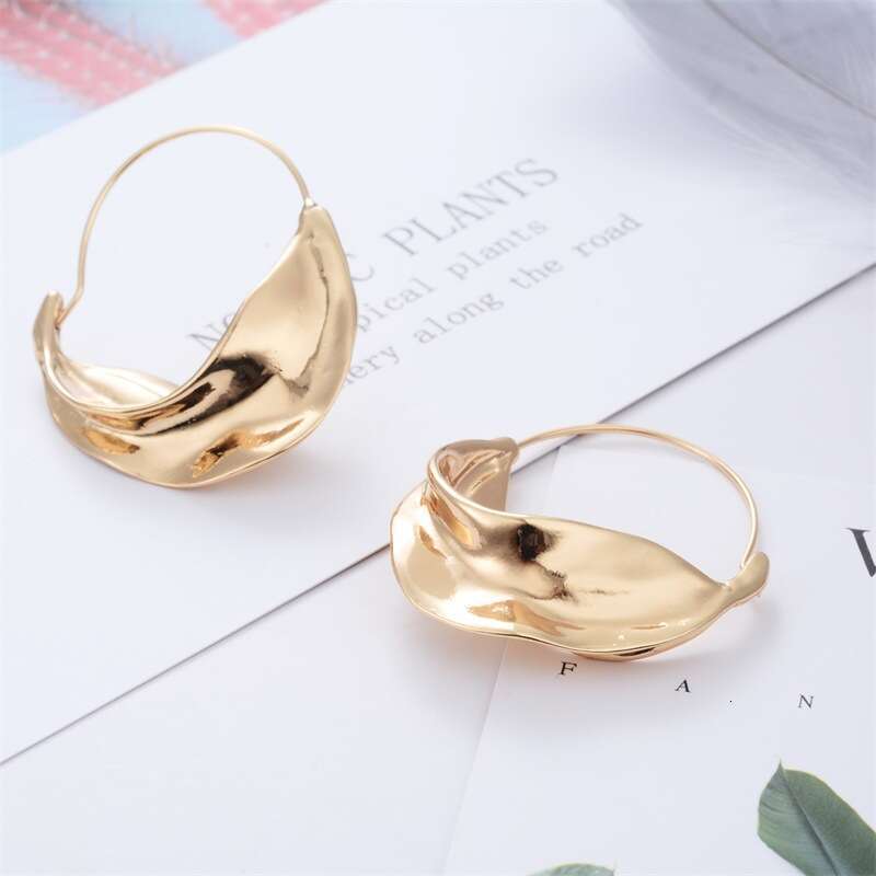 Creative New Irregular Alloy Flower Basket Exaggerated Ins Internet Celebrity Style Earrings
