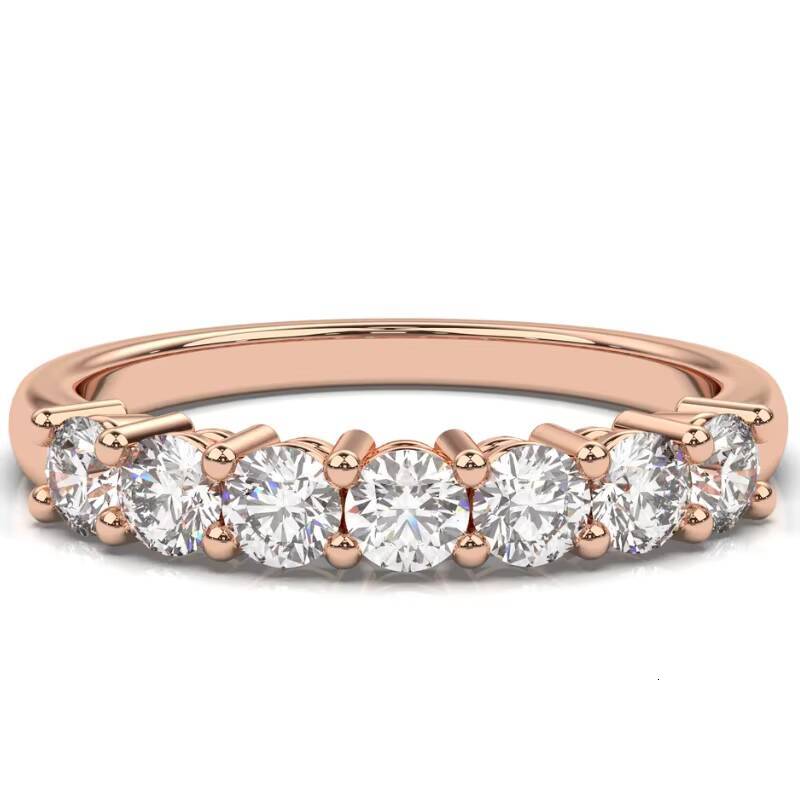 10K Solid Gold Engagement Ring 7 Stone Moissanite Wedding Band Custom Two Tone Moissanite Ring