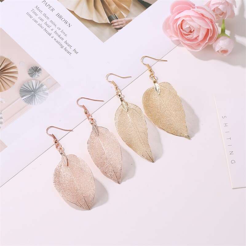 New Fashion Long Hollow Leaf for Women Asymmetric Earrings