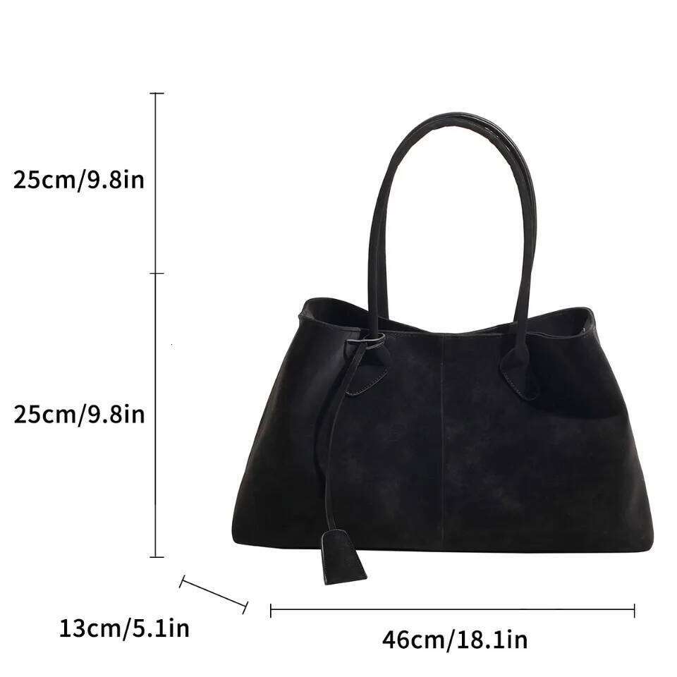 Winter Faux Suede Handbags Women England Style Solid Casual Totes Large Capacity Designer Shoulder Lady Retro Female Bags