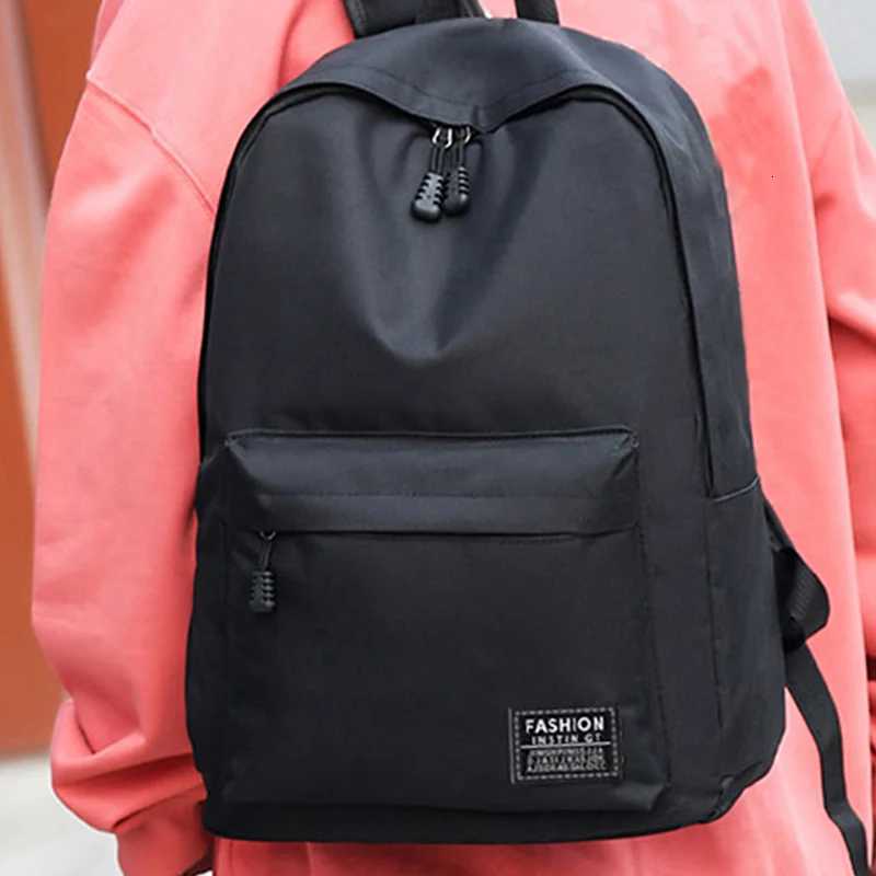 Mens backpack made of nylon suitable for school business trips and single or double shoulder carrying - solid color design W250812