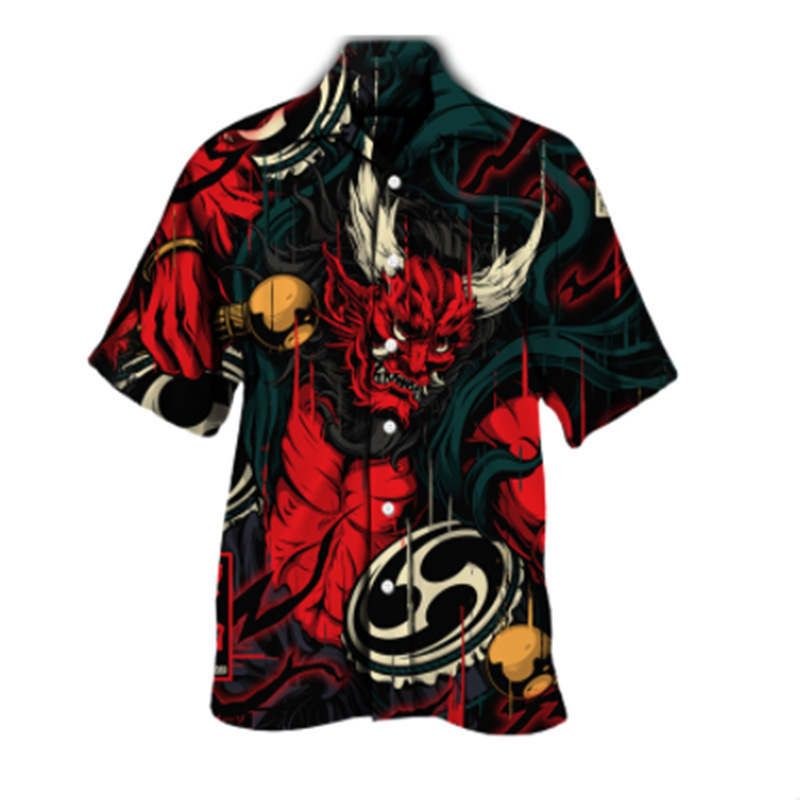 Summer New Personalized Dragon Pattern 3D Printed Casual Short Sleeve Shirt