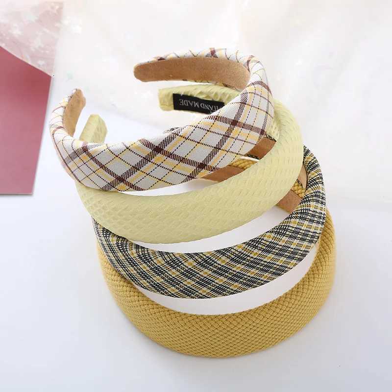 Autumn Soft w Plaid Cloth Sponge Padded Hairbands for Women Girls Casual Shopping piece Ins Fem Travel Wears X250812