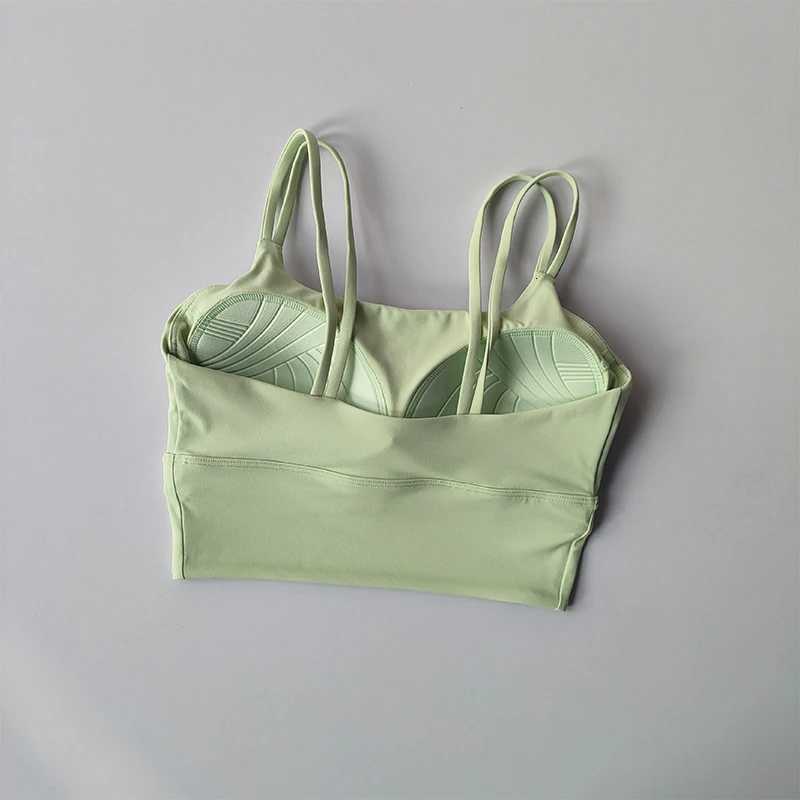 Integrated Sports Bra with Suspender Womens Shock-Absorbing Gathering Beauty Vest Style Bra Running Pilates Suit Z250812