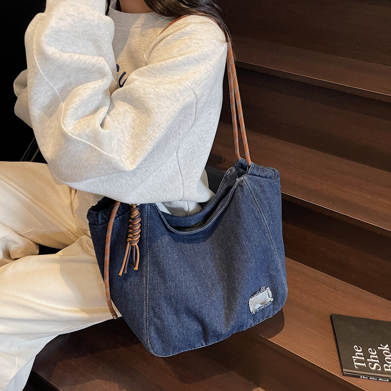 Denim for Women New Korean Style Casual Fashion Dumpling Trendy Large Capacity Single Shoulder Crossbody Bag
