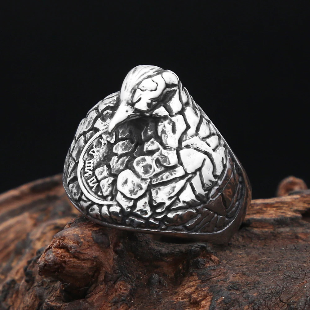 Unique Nordic 316L Stainless Steel Eagle Ring Fashion Viking Rune Animal Rings For Men Women Amulet Jewelry Gifts Drop 250812
