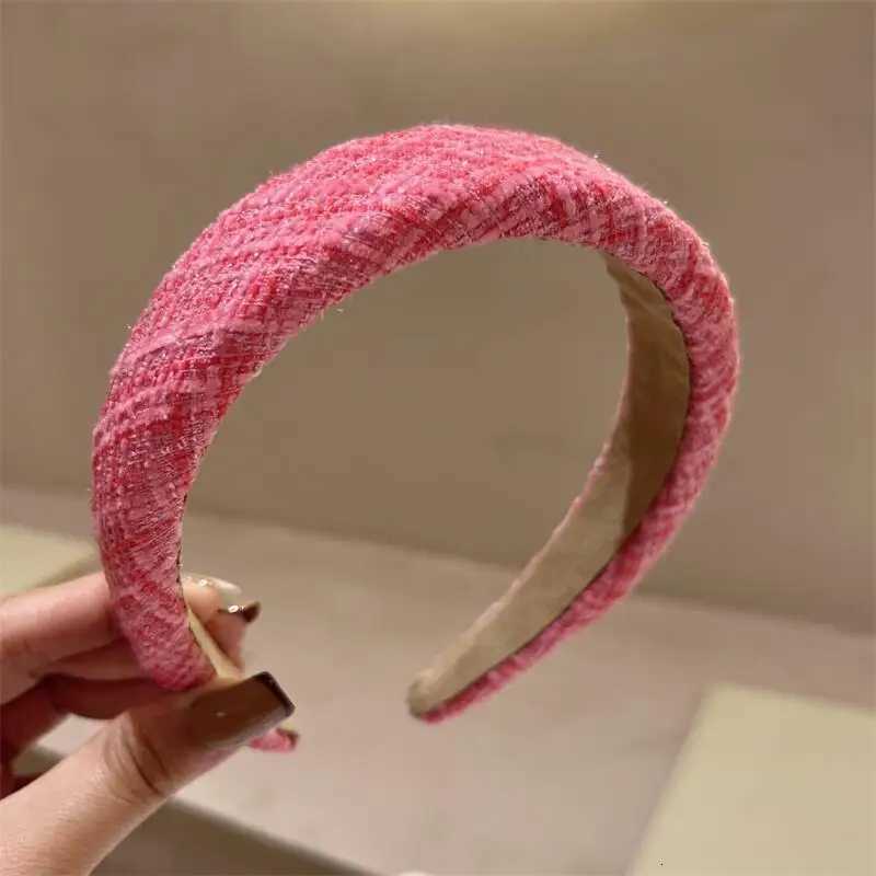 Sweet Wide-brimmed Sponge Hair Band for Women Hot Fashion Band Tweed Fabric Hoop Hairband Y2k Girls Hair Accessories X250812