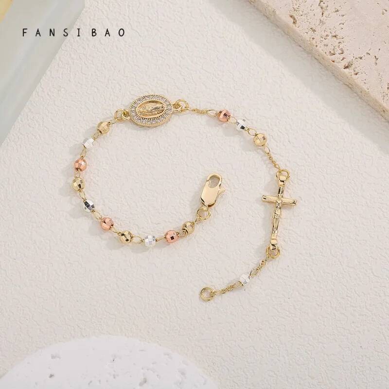FanSibao Virgin Mary Rosary Bead for Women Style Bracelet Fashion Accessories Original Design Bangle Jewelry