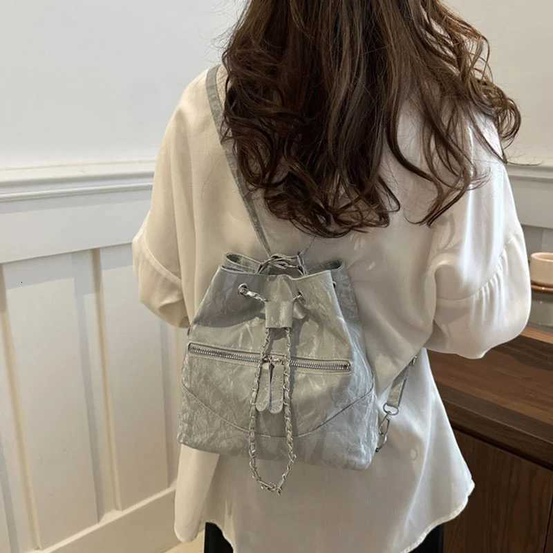 Ripple Chain Womens Shoulder Bag 2024 Backpack Tote Multi Shoulder Bucket Bag Y250811