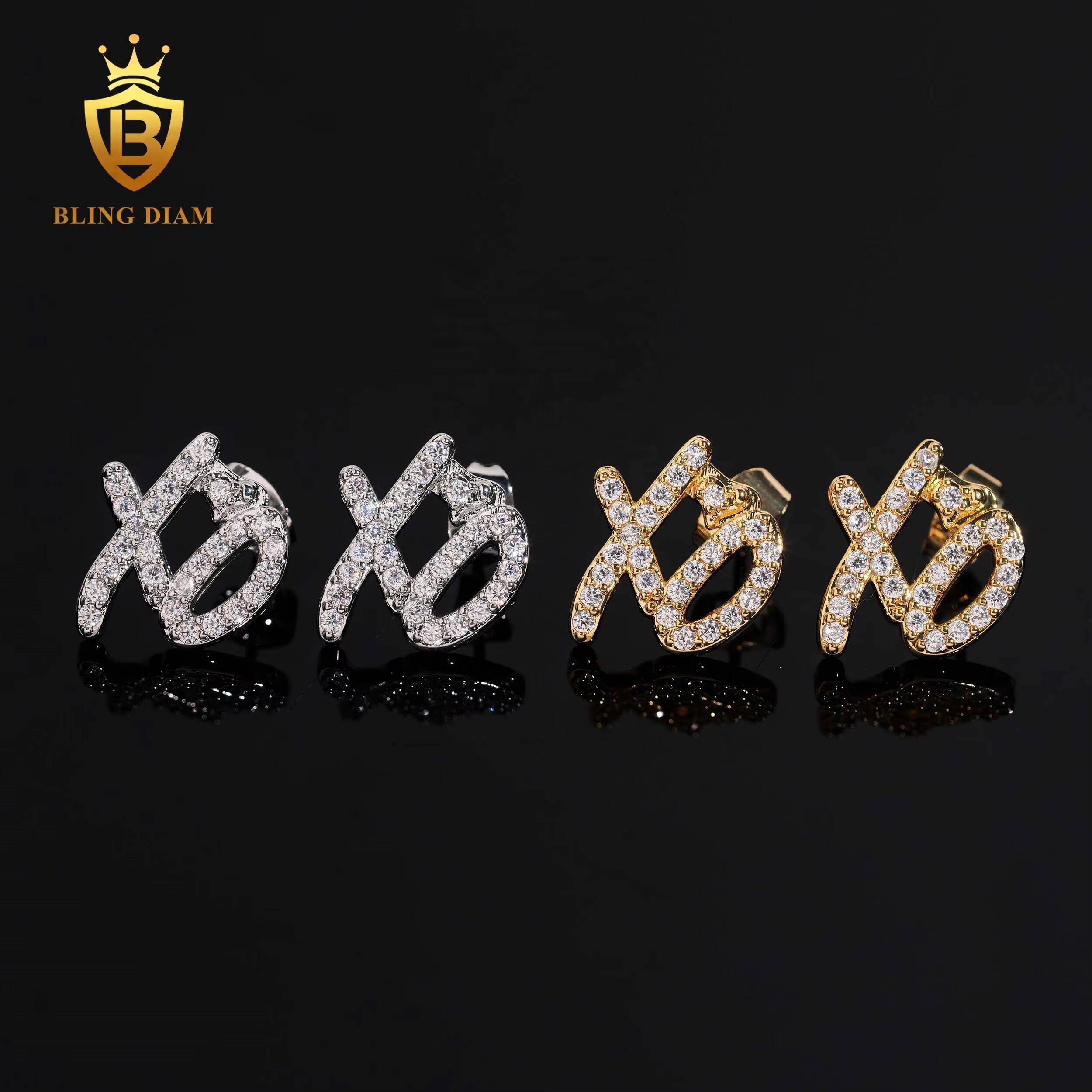 Hip Hop 925 Sterling Silver Earrings Fashion Moissanite Hip Hop Earring VVS Iced Out Moissanite Pass Diamond Test