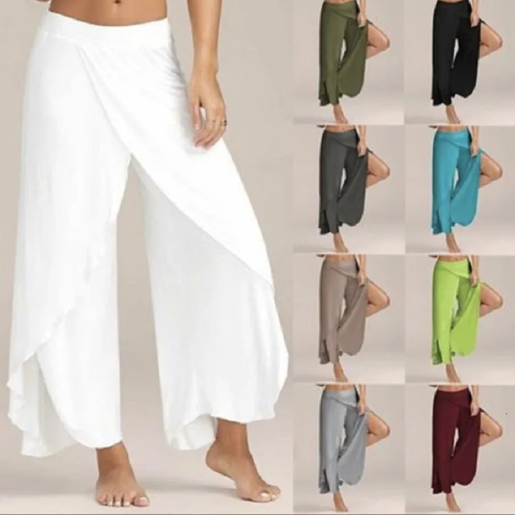 woman trousers autumnwinter wide-legged pants yoga solid color hollow out fashion womans Trousers drop JUFk003 250811