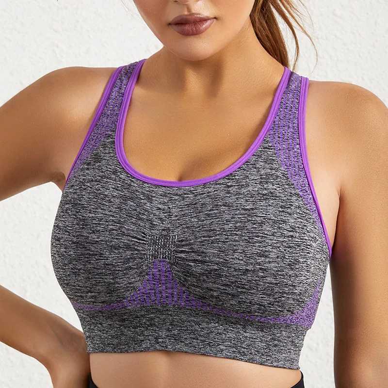 Mileegirl Shockproof Quick Dry Sports Crop Top Women Padded Gather Bra Push Up Gym Running Seamless Workout Fitness Bra Z250812