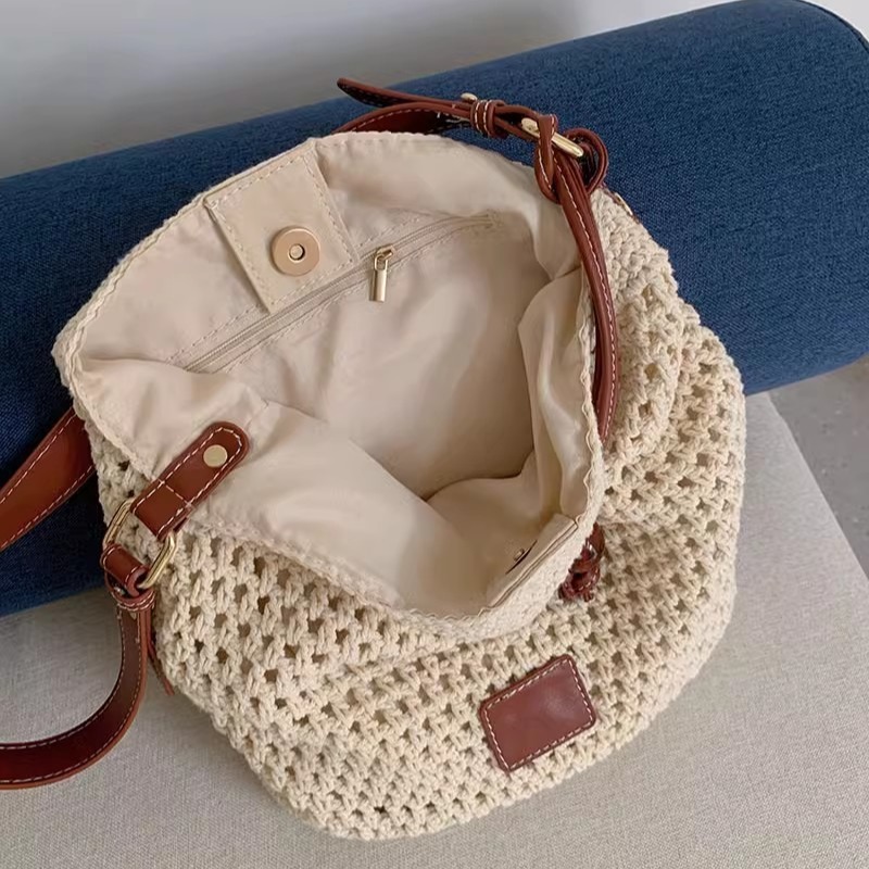 designer bag Woven Hollow Out Bag for Women 2025 New Summer Luxury bag Beach Vacation Travel Tote Bag Beach Bag Single Shoulder Underarm Bag