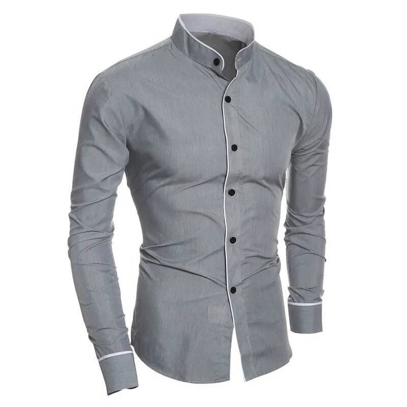2025 Men Casual Formal Slim Fit Long Sleeve White Shirt Male Comfortable Social Dress Shirts Brand Mens Clothing ddmymarket