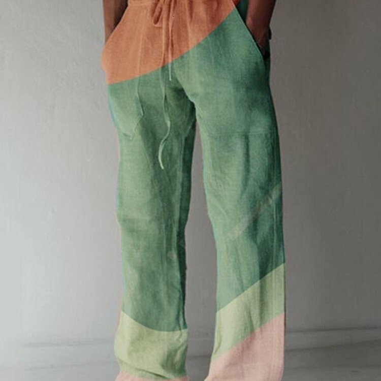 Autumn Running Fitness Long Casual Flared Pants Fashion Gradient Loose Plus Size T-Shirt