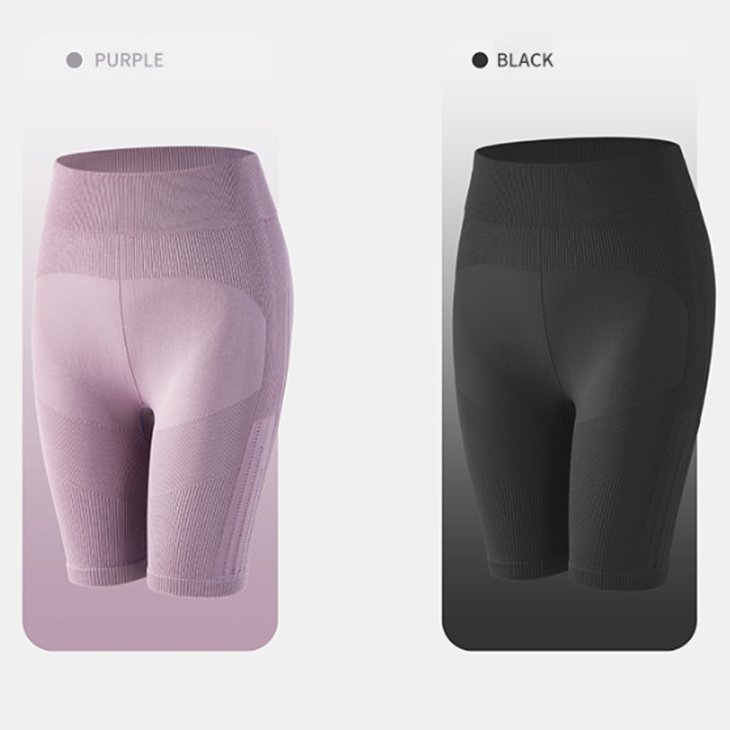 Baby's touch sensitive sports pants for women in summer breathable and widened high waisted fitness five quarter pants medium short tight pants e