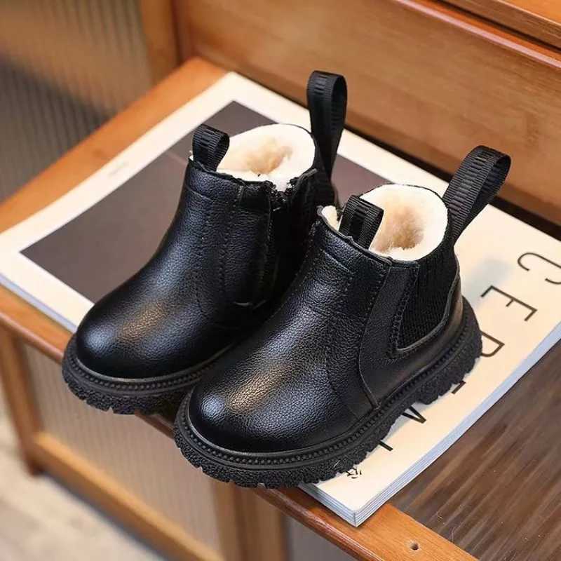 Fashion Boy Girl Short Boots Non-Slip British Style Boot Childrens Side Zipper Design Single Leather Anti-Skid Boots XJ250812