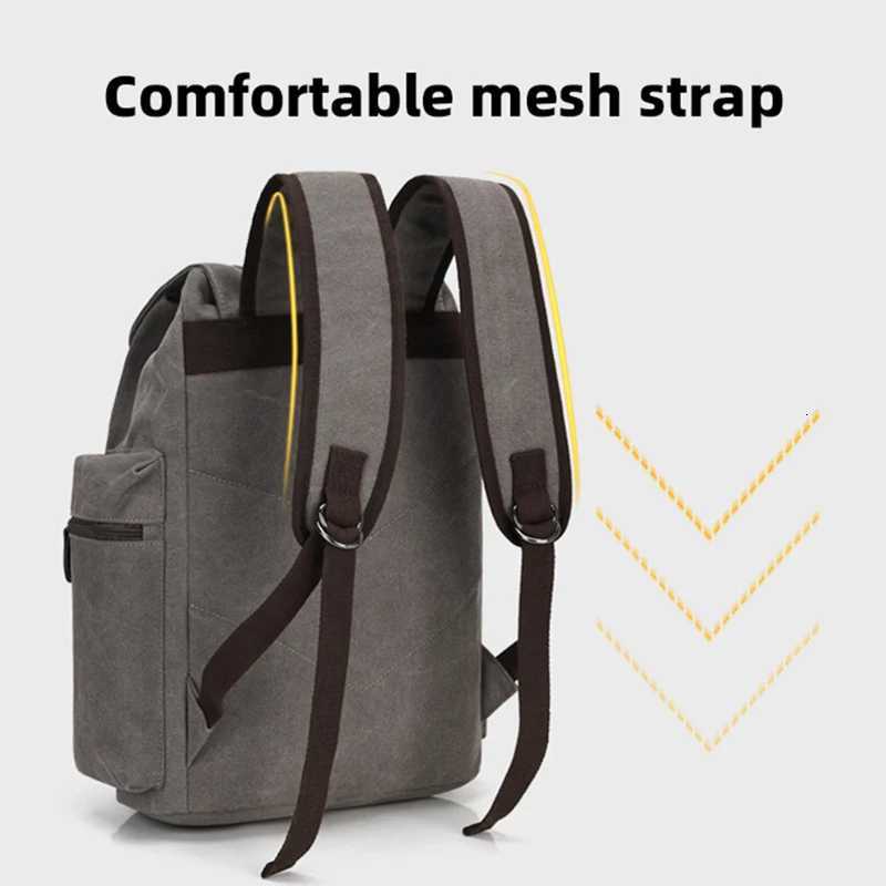 Men Canvas Backpack Vintage Student School Bag Mens Travel For Laptop Pack Fashion Outdoor Women Casual Sport Rucksack Y250811
