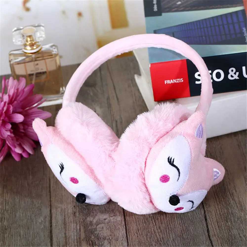 1PC Cute Winter Warm Earmuff Cartoon Fox Plush Thick Soft Adjustable Ear Cover for Adults Kids Kawaii Outdoor Headband Earflap XJ250812