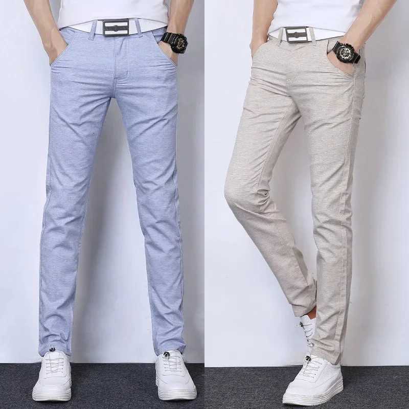 Summer Thin Mens Casual Pants Straight-Leg Loose-Fit Linen Trousers Youth Mens Pants Direct From Manufacturer Wholesale W250812