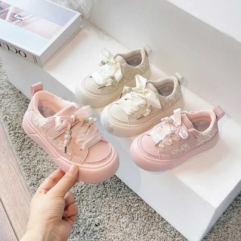 2025 Autumn New Girl Sleek Pink Sneakers All-match Kid Fashion Sequined Board Shoes Womens Shoes XJ250812