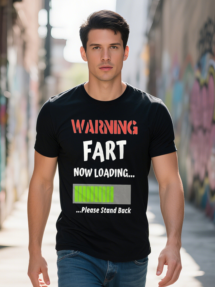 Men s Humorous Loading Letter Print T Shirt Casual Comfortable All Season Crew Neck Easy Care Durable